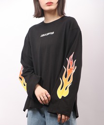 spiritoso 天竺袖ゆるロンT(ファイヤー) 長袖