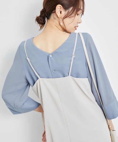 ROPE' PICNIC（ロペピクニック）の「洗える/2WAY/袖シアーブラウス（シャツ/ブラウス・レディース・ブラック/サックスブルー/キナリ・38）」の3枚目の写真