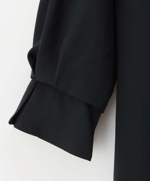 Honeys（ハニーズ）の「７分袖バンドカラーブラウス（シャツ/ブラウス・レディース・ダークネイビー/ブラウン/アイボリー/ブルーグリーン/ピンク系その他・S/M/L/LL/3L）」の12枚目の写真