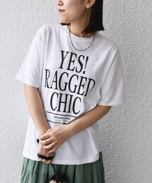 * 81BRANCA:YES RAGGED CHIC TEE◆