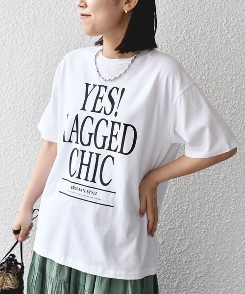 ＋81BRANCA（ハチイチブランカ）の「* 81BRANCA:YES RAGGED CHIC TEE◆（Tシャツ/カットソー・レディース・ライトホワイト/ライトグレー・ONE SIZE）」の12枚目の写真