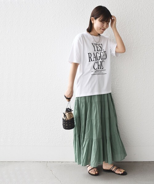 ＋81BRANCA（ハチイチブランカ）の「* 81BRANCA:YES RAGGED CHIC TEE◆（Tシャツ/カットソー・レディース・ライトホワイト/ライトグレー・ONE SIZE）」の17枚目の写真