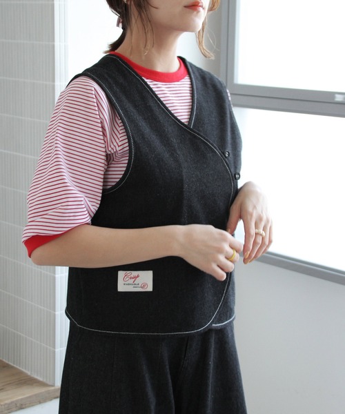 Crisp（クリスプ）の「デニム2wayショートベスト（ベスト・レディース・ブラック/ネイビー・FREE）」の19枚目の写真