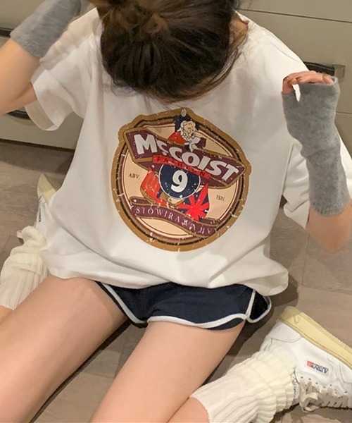 gossip!ロサンゼルス(ゴシップロサンゼルス)の「YUGA レトロプリント ルーズTシャツ(Tシャツ/カットソー・レディース・ホワイト/ブラック・FREE)」の3枚目の写真