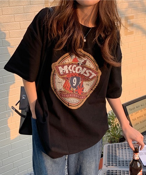 gossip!ロサンゼルス(ゴシップロサンゼルス)の「YUGA レトロプリント ルーズTシャツ(Tシャツ/カットソー・レディース・ホワイト/ブラック・FREE)」の16枚目の写真