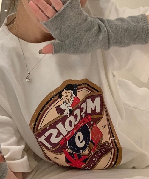 gossip!ロサンゼルス(ゴシップロサンゼルス)の「YUGA レトロプリント ルーズTシャツ(Tシャツ/カットソー・レディース・ホワイト/ブラック・FREE)」の14枚目の写真