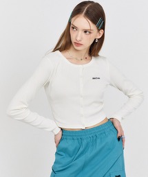 ODD STUDIO(オッドスタジオ)/Odd Signature Logo button crop cardigan/シグネチャーロゴボタンクロップカーディガン