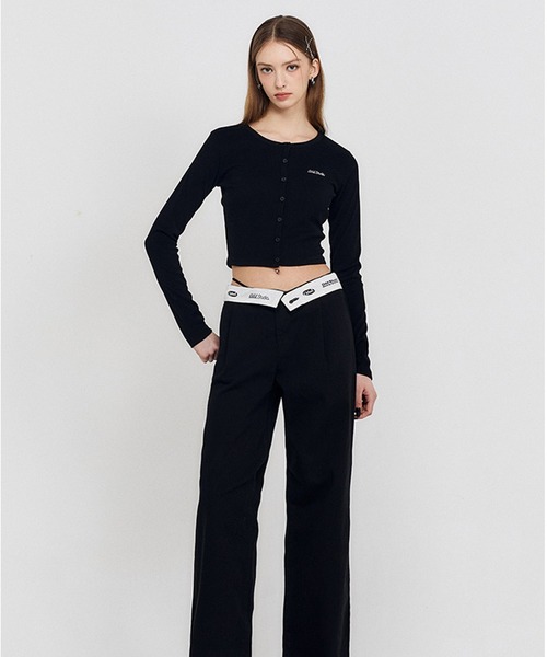 ODD STUDIO（オッドスタジオ）の「ODD STUDIO(オッドスタジオ)/Odd Signature Logo button crop cardigan/シグネチャーロゴボタンクロップカーディガン（カーディガン/ボレロ・レディース・アイボリー/ブルー/ブラック・S/M）」の10枚目の写真