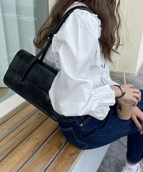 GLAMOROUS JANE(グラマラスジェーン)の「スクエアトートBAG(トートバッグ・レディース・グリーン/ブラック・FREE)」の2枚目の写真