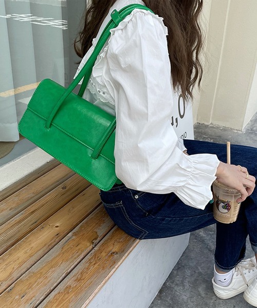 GLAMOROUS JANE(グラマラスジェーン)の「スクエアトートBAG(トートバッグ・レディース・グリーン/ブラック・FREE)」の6枚目の写真