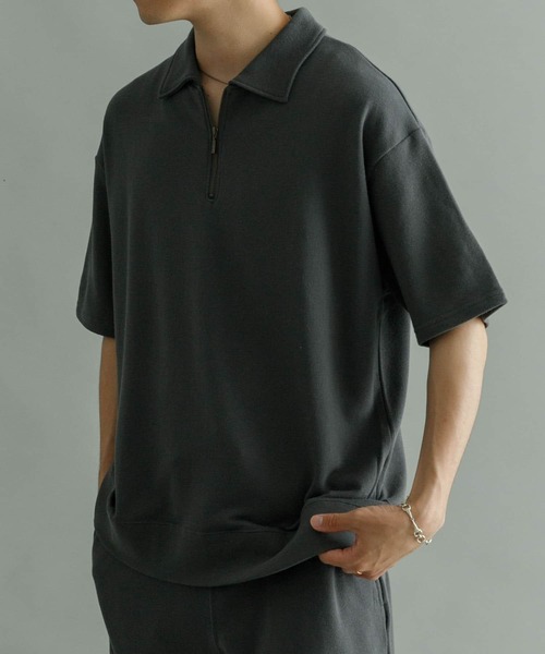 URBAN RESEARCH（アーバンリサーチ）の「ライトフレンチテリーハーフジッププルオーバー（ポロシャツ・メンズ・イエロー系その他/チャコールグレー/グレー系その他・LARGE/MEDIUM）」の8枚目の写真