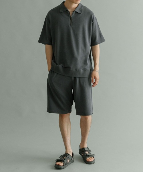 URBAN RESEARCH（アーバンリサーチ）の「ライトフレンチテリーハーフジッププルオーバー（ポロシャツ・メンズ・イエロー系その他/チャコールグレー/グレー系その他・LARGE/MEDIUM）」の9枚目の写真