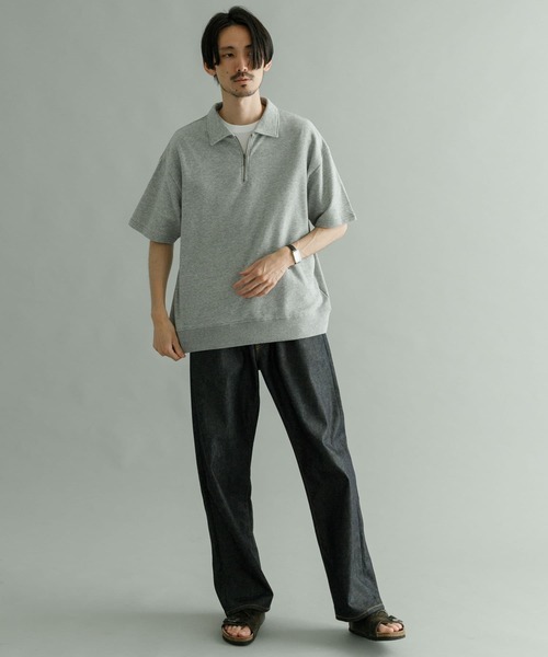 URBAN RESEARCH（アーバンリサーチ）の「ライトフレンチテリーハーフジッププルオーバー（ポロシャツ・メンズ・イエロー系その他/チャコールグレー/グレー系その他・LARGE/MEDIUM）」の11枚目の写真