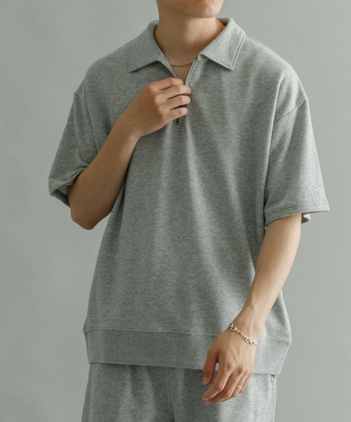 URBAN RESEARCH（アーバンリサーチ）の「ライトフレンチテリーハーフジッププルオーバー（ポロシャツ・メンズ・イエロー系その他/チャコールグレー/グレー系その他・LARGE/MEDIUM）」の12枚目の写真