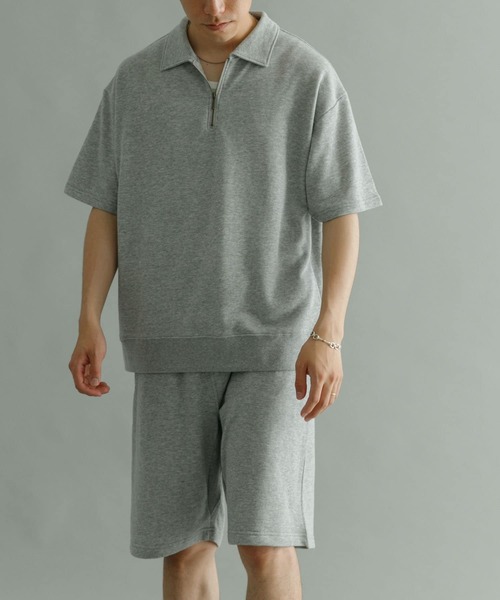 URBAN RESEARCH（アーバンリサーチ）の「ライトフレンチテリーハーフジッププルオーバー（ポロシャツ・メンズ・イエロー系その他/チャコールグレー/グレー系その他・LARGE/MEDIUM）」の14枚目の写真