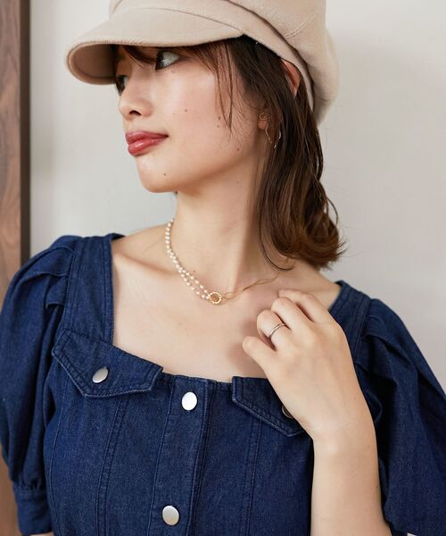 MAJESTIC LEGON（マジェスティックレゴン）の「パールコンビネックレス（ネックレス・レディース・A/B/シルバー・FREE）」の4枚目の写真