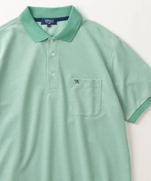 Arnold Palmer（アーノルドパーマー）の「【Arnold Palmer/アーノルドパーマー】パラソルマーク ワンポイントロゴ刺繍 カラー切り替えデザイン 鹿の子半袖ポロシャツ/ブランドロゴ刺繍（ポロシャツ）」