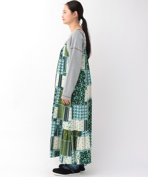 チチカカ（チチカカ）の「パッチワークプリントワンピース（ワンピース・レディース・ブラック/イエロー/グリーン・FREE）」の14枚目の写真