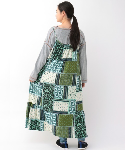 チチカカ（チチカカ）の「パッチワークプリントワンピース（ワンピース・レディース・ブラック/イエロー/グリーン・FREE）」の15枚目の写真