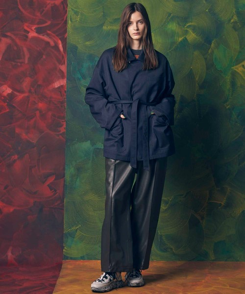 MAISON SPECIAL(メゾンスペシャル)の「《UNISEX》Recycle Leather Pin Tuck Wide Pants/リサイクルレザーピンタックワイドパンツ【MAISON SPECIAL/メゾンスペシャル】■セットアップ対応■(その他パンツ・メンズ・カーキ/ブラック・2/0/1)」の19枚目の写真