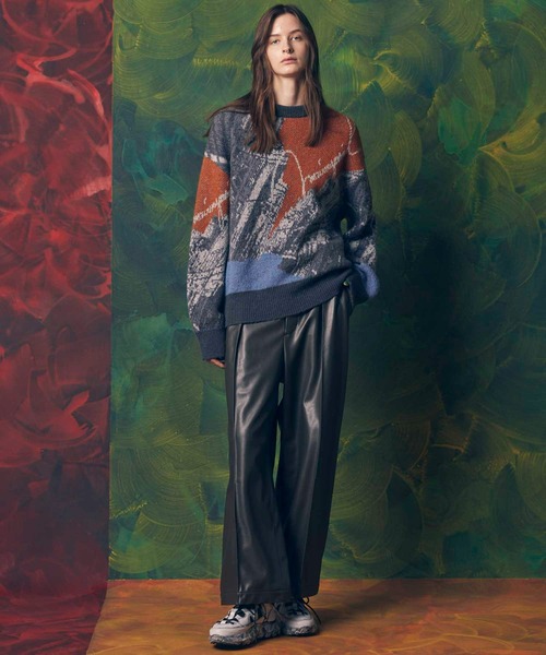 MAISON SPECIAL(メゾンスペシャル)の「《UNISEX》Recycle Leather Pin Tuck Wide Pants/リサイクルレザーピンタックワイドパンツ【MAISON SPECIAL/メゾンスペシャル】■セットアップ対応■(その他パンツ・メンズ・カーキ/ブラック・2/0/1)」の18枚目の写真