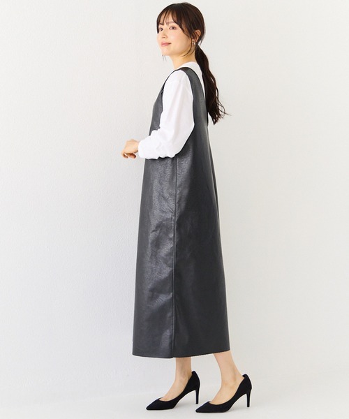INCEDE（インシード）の「前後2WAYエコレザージャンパースカート（ジャンパースカート・レディース・ブラック/ブラウン・4L/L/LL/3L/M）」の7枚目の写真