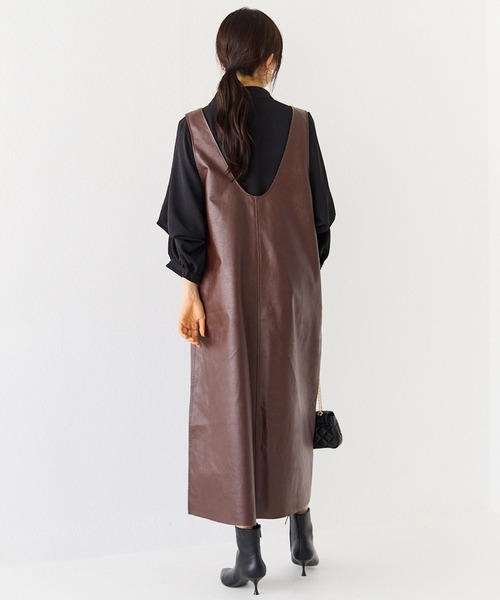 INCEDE（インシード）の「前後2WAYエコレザージャンパースカート（ジャンパースカート・レディース・ブラック/ブラウン・4L/L/LL/3L/M）」の17枚目の写真