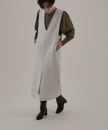 SALON adam et rope' | Vネックサイドベルトジャンパースカート(ジャンパースカート)