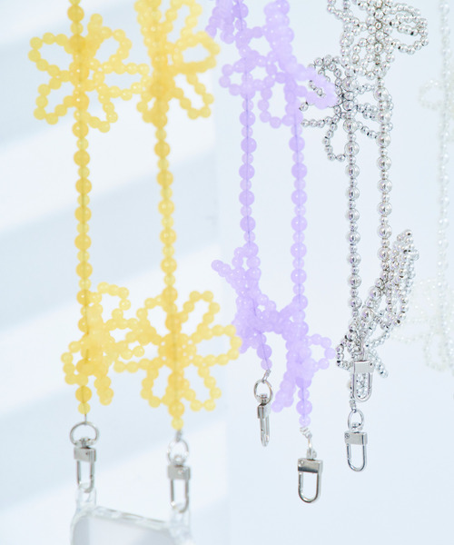 macaroni edge(マカロニエッジ)の「販売終了〈macaroni edge/マカロニエッジ〉フェイクパールフラワー 6連スマホショルダーストラップ(スマホグッズ・レディース・シルバー/ホワイト/ブラック/パープル/イエロー・ONE SIZE)」の21枚目の写真