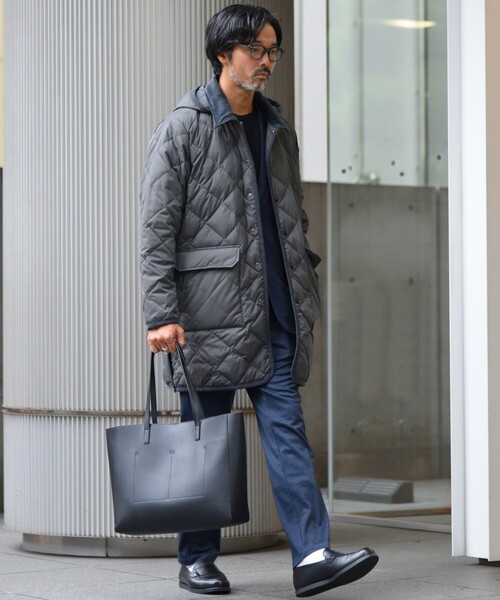 SHIPS any（シップス エニィ）の「SHIPS any: フェイクレザー トートバッグ◇（トートバッグ・メンズ・ブラック/グレー・ONE SIZE）」の5枚目の写真