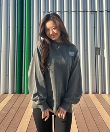 BACK LOGO/ロキシーミニ裏毛オーバーサイズシルエットバッグプリントカットソー