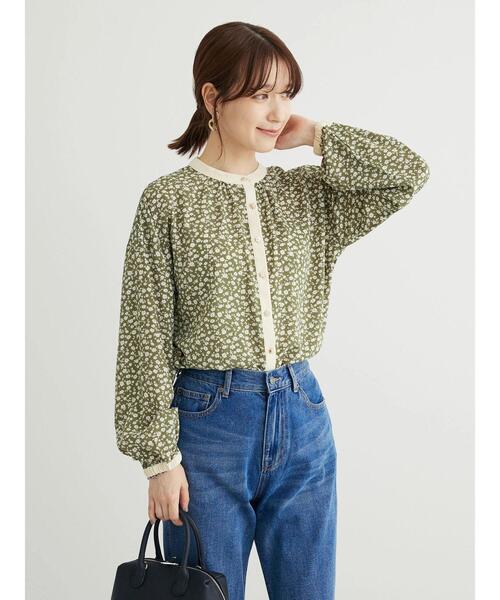 ELENCARE DUE（エレンカーレデュエ）の「・ELENCARE　DUEコバナパイピングブラウス（シャツ/ブラウス・レディース・カーキ/ブラック/オフホワイト/ブルー・FREE）」の16枚目の写真