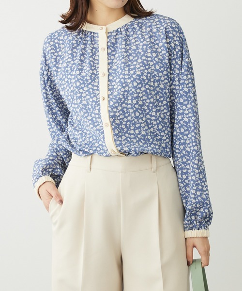 ELENCARE DUE（エレンカーレデュエ）の「・ELENCARE　DUEコバナパイピングブラウス（シャツ/ブラウス・レディース・カーキ/ブラック/オフホワイト/ブルー・FREE）」の4枚目の写真