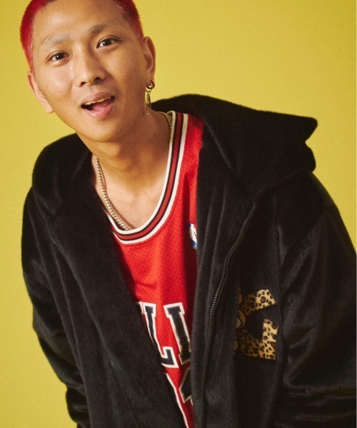 GALFY(ガルフィー)の「ストリートファッション GALFY ガルフィー あざといファーブルゾン フリース オーバーサイズ 羽織り 耳付き ファーコート アウター(ブルゾン・レディース・レオパード/ライトブルー/ブラック・L/XL)」の4枚目の写真