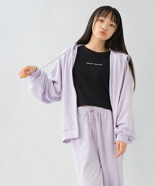 LOVETOXIC(ラブトキシック)の「【LTXC】吸水速乾ZIPパーカ(Tシャツ/カットソー・キッズ・ラベンダー/ブラック/トップグレー・M/L/S/LL)」の3枚目の写真