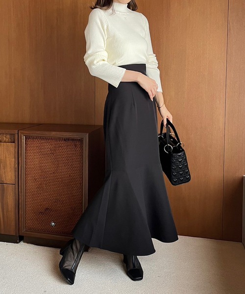 ワンポイント刺繍ハイネックトップス（ニット/セーター）｜one after