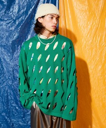 Adoon plain | slash cut knit(ニット/セーター)