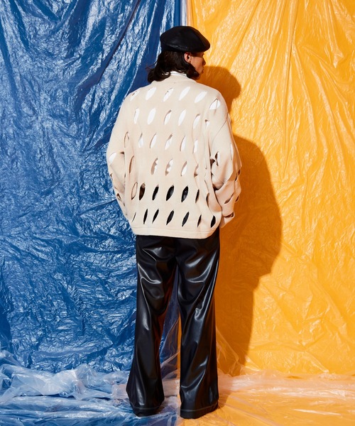 Adoon plain（アドーンプレーン）の「slash cut knit（ニット/セーター・メンズ・ブラック/アイボリー/グリーン・MEDIUM/LARGE）」の22枚目の写真