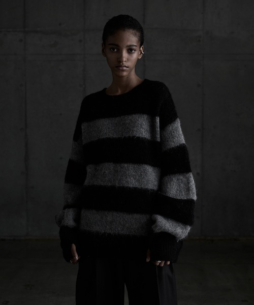 CALLNE】 Mohairmix Crewneck Knit / モヘア混クルーネックニット