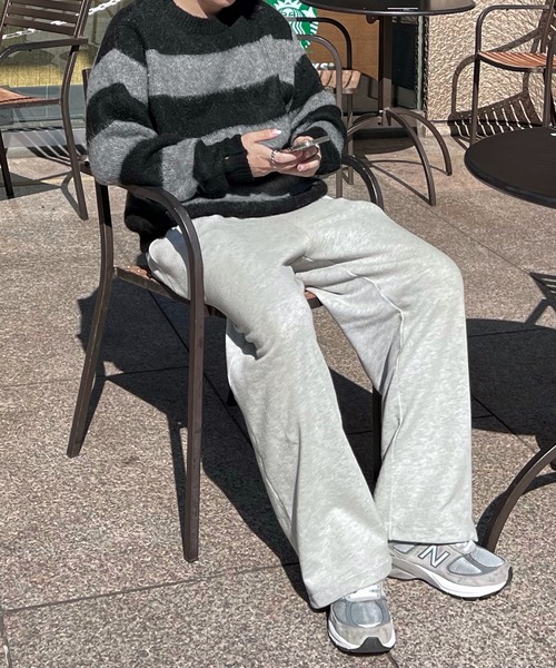 CALLNE（カルネ）の「【CALLNE】 Mohairmix Crewneck Knit  / モヘア混クルーネックニット（ニット/セーター・メンズ・ブラック系/ブラック・M/L）」の6枚目の写真