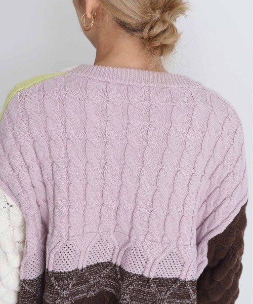 CFCLグレー重ね着ニットcabanmametomoisseysacai CFCLグレー重ね着ニットcabanmametomoisseysacai レディース