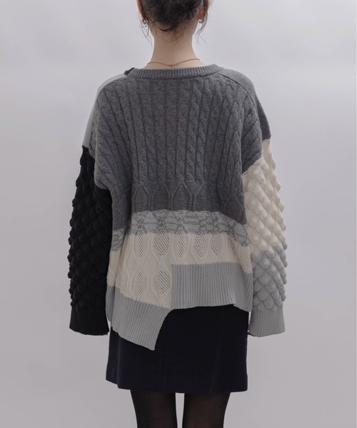 【未使用】Eimee Law MIXケーブルカーディガン エイミーロウ MIXケーブルニットZIPカーデ（カーディガン/ボレロ）｜Eimee Law