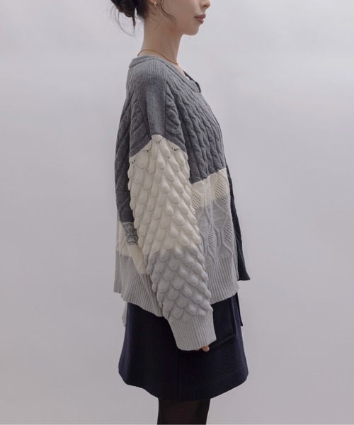 MIXケーブルニットZIPカーデ（カーディガン/ボレロ）｜Eimee Law