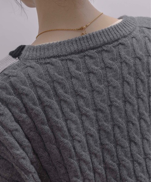 MIXケーブルニットZIPカーデ（カーディガン/ボレロ）｜Eimee Law