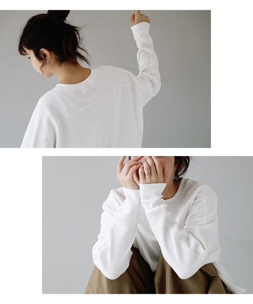 apartment department（アパートメントデパートメント）の「ミリタリーリブ ワイドシルエットカットソー（Tシャツ/カットソー・レディース・ブラック/ネイビー/オフホワイト・M）」の6枚目の写真