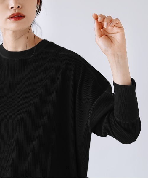 apartment department（アパートメントデパートメント）の「ミリタリーリブ ワイドシルエットカットソー（Tシャツ/カットソー・レディース・ブラック/ネイビー/オフホワイト・M）」の11枚目の写真