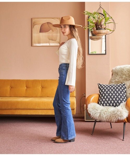 anap mimpi(アナップミンピ)の「ストレッチ ベルボトム デニム パンツ(デニムパンツ・レディース・ブルー・S/M)」の11枚目の写真