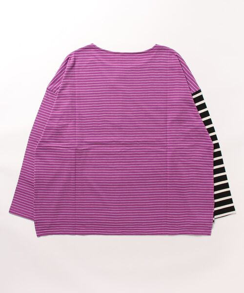 Q（キュー）の「ボーダーロンT（Tシャツ/カットソー・レディース・ホワイト系/ブラック系・MEDIUM）」の5枚目の写真