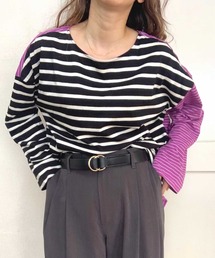 Q | ボーダーロンT(Tシャツ/カットソー)