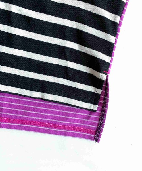 Q（キュー）の「ボーダーロンT（Tシャツ/カットソー・レディース・ホワイト系/ブラック系・MEDIUM）」の6枚目の写真